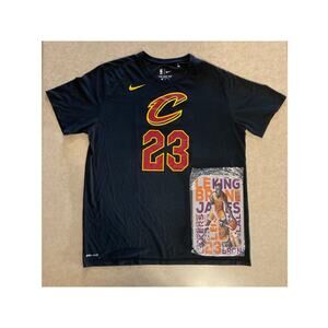 Nike Dri Fit Lebron James Fan #23 Black Men's XL T-shirt Top Flaws and Magnet